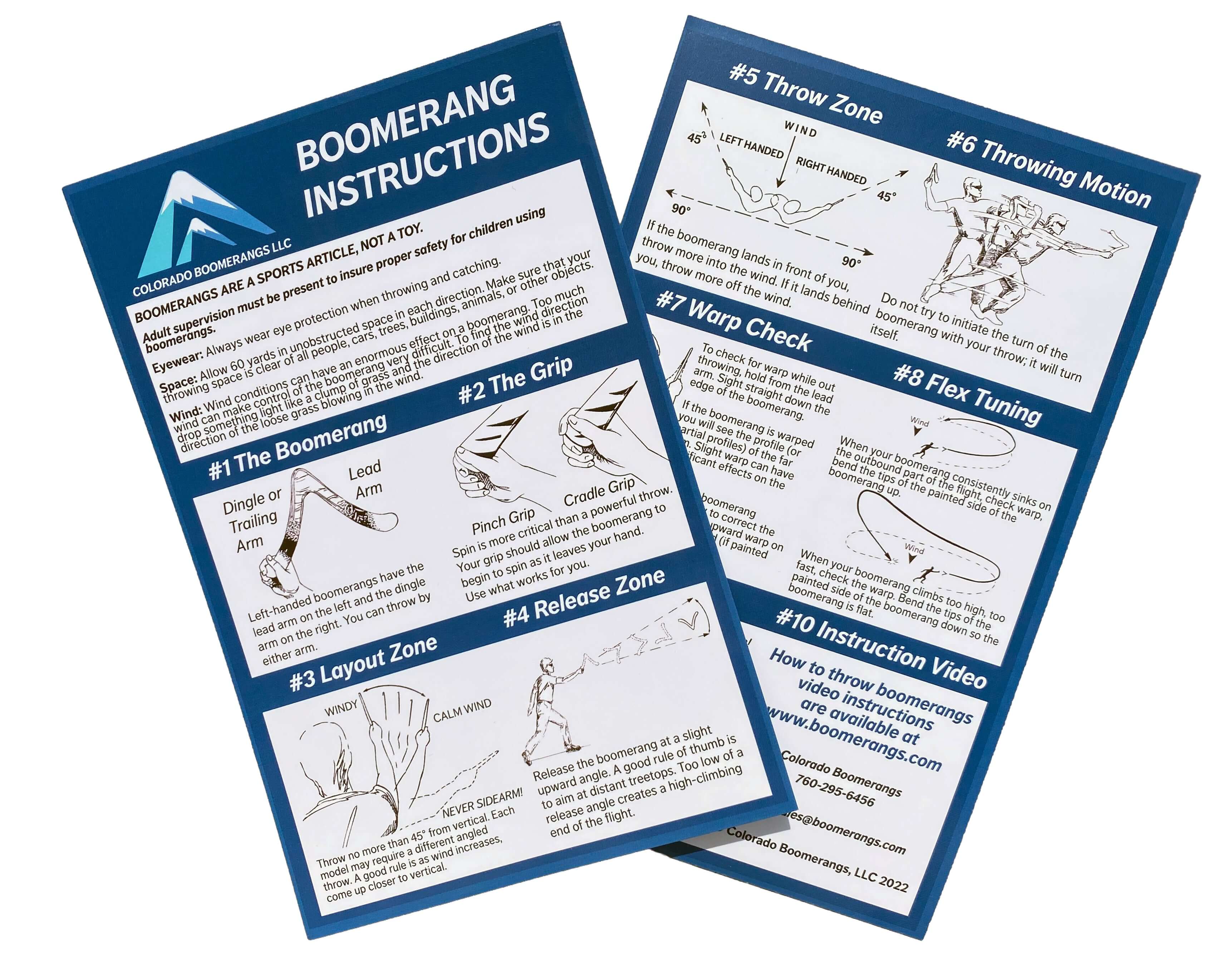 Lazy Hook Boomerangs - Hand crafted wooden boomerang - 45-50 yard flight path