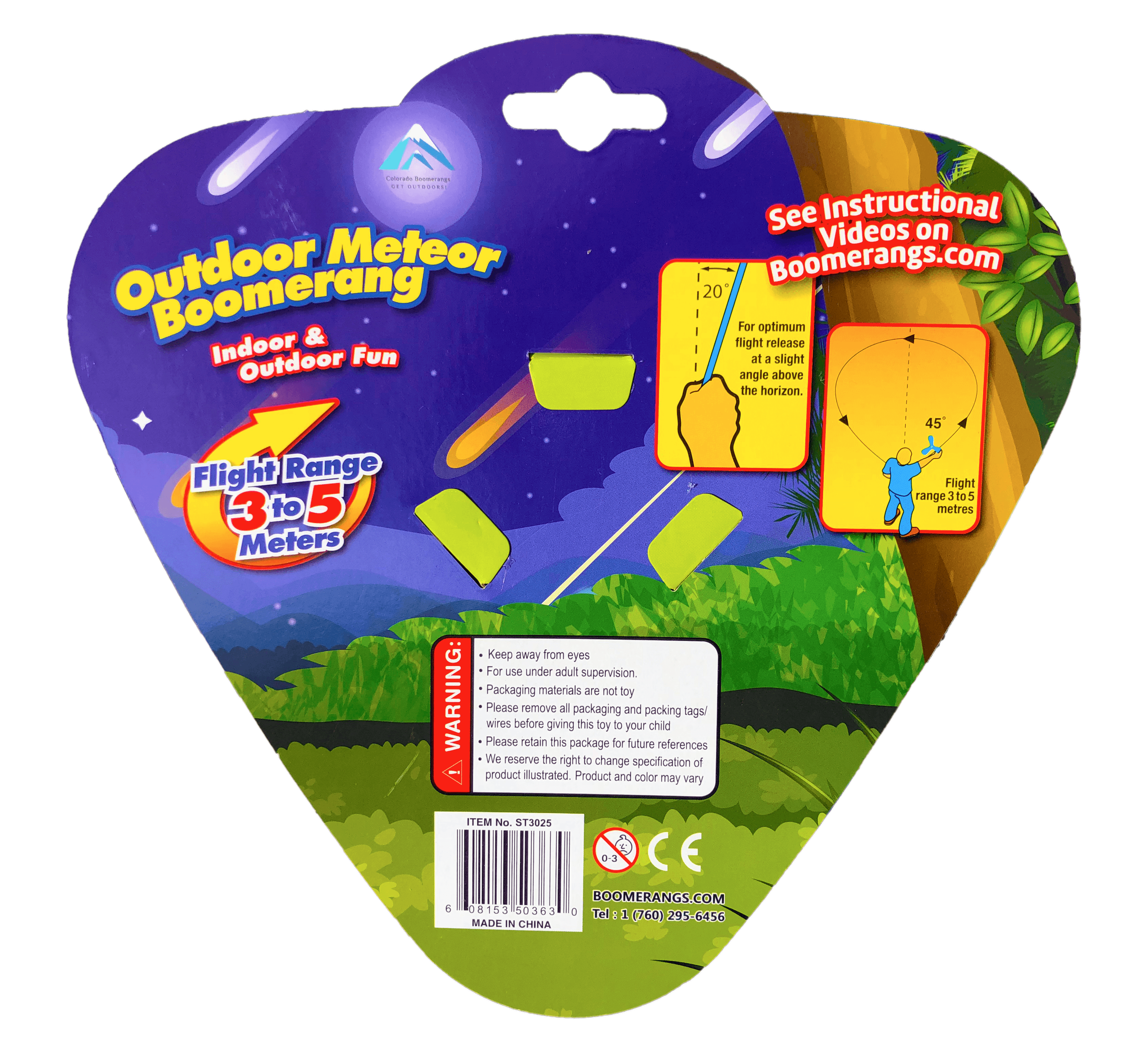Meteor Boomerang - Right Handed Foam boomerangs for kids as young as 6.